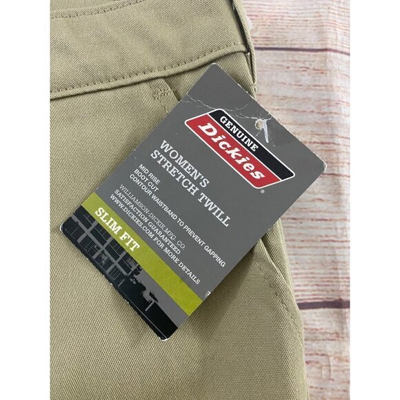 NWT Genuine Dickies Women's Slim Beige Pants - 16P - Picture 8 of 12